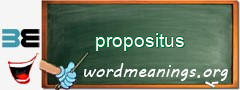 WordMeaning blackboard for propositus